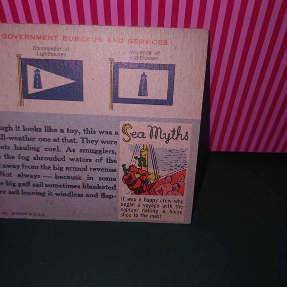 1955 Topps Rails and Sails English Hoy -18th Century Work Boat #163 Trading Card - Picture 7 of 8